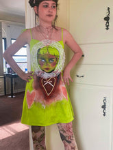 Harajuku Graphic Gyaru Lace Splice Dresses Trash Y2k Pastel Gothic Cute Mini Dress Party Satin Women Streetwear Outfit